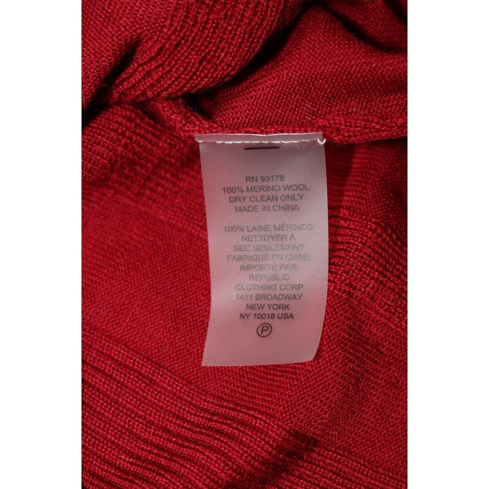 Elie Tahari Raspberry Mock Neck Ribbed Sweater Top Merino Wool Sz S - Picture 7 of 12